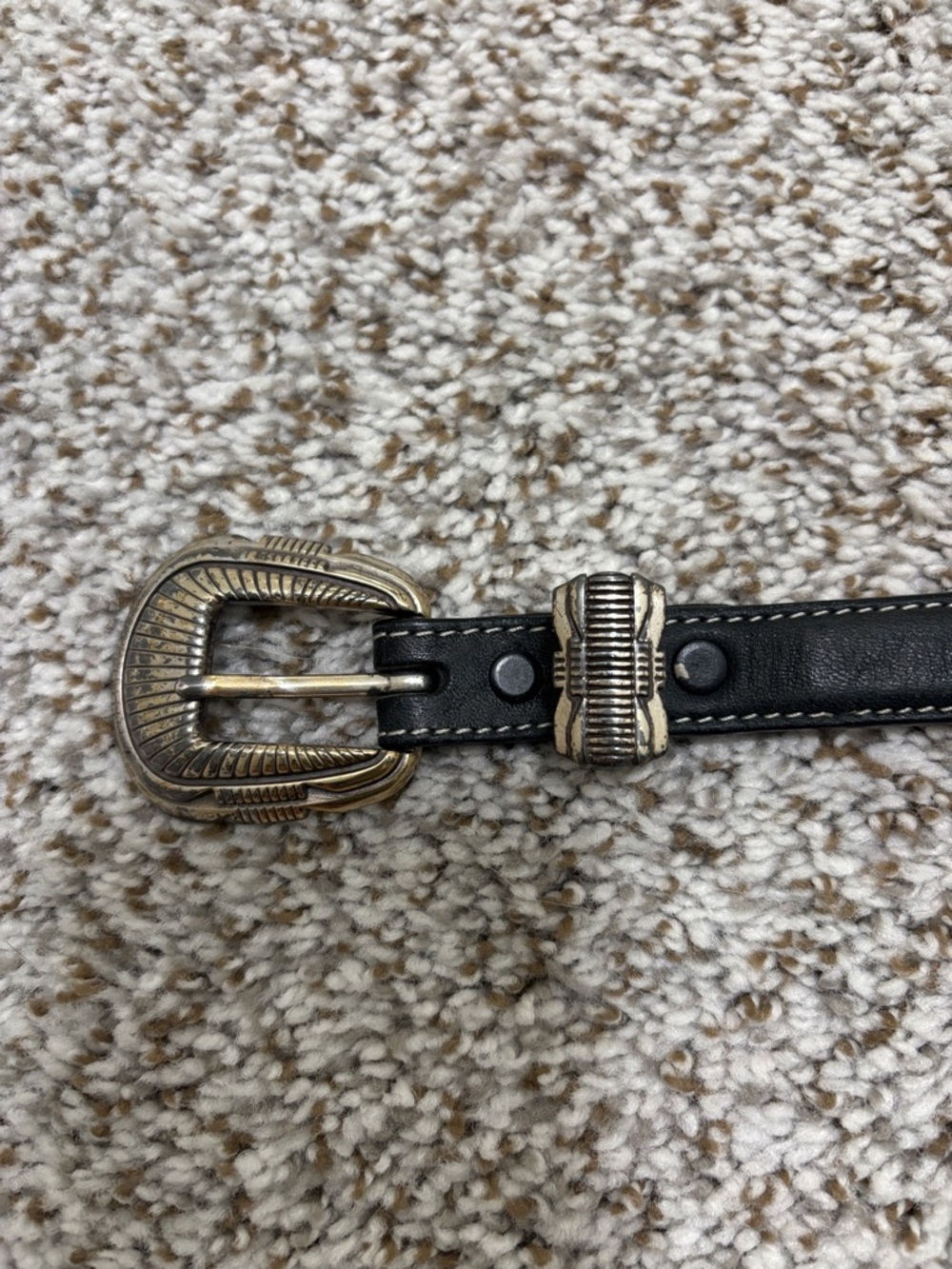 Justin Vintage Studded Black Leather Western Belt with Conchos 28